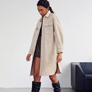 Wool mixed oversized coat